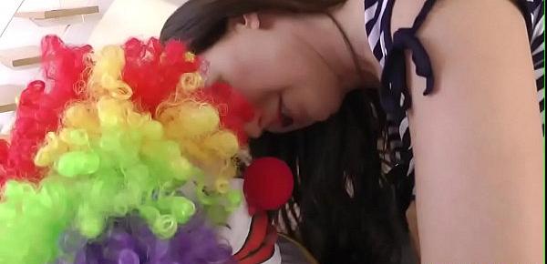  British milf pussyfucked by a clown